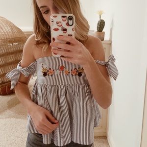 Zara Tie Sleeve Top